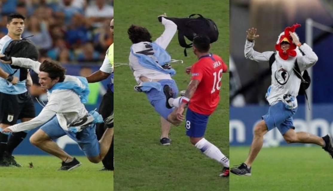 GONZALO JARA DERRIBÓ CON UNA PATADA A HINCHA QUE SE METIÓ AL CAMPO EN EL DUELO CHILE VS. URUGUAY GONZALO JARA DERRIBÓ CON UNA PATADA A HINCHA QUE SE METIÓ AL CAMPO EN EL DUELO CHILE VS. URUGUAY